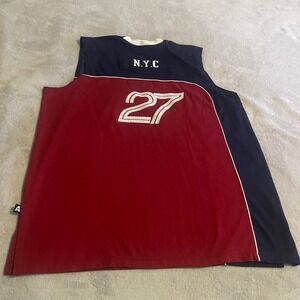 Vintage Asphalt Legend The Cage New York NYC 27 Basketball Jersey Mens Large Red